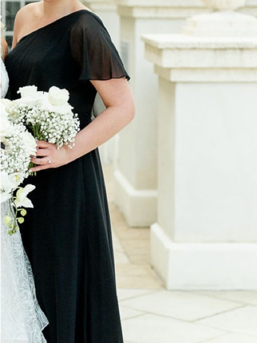 Azazie Black One-Shoulder Evening Gown